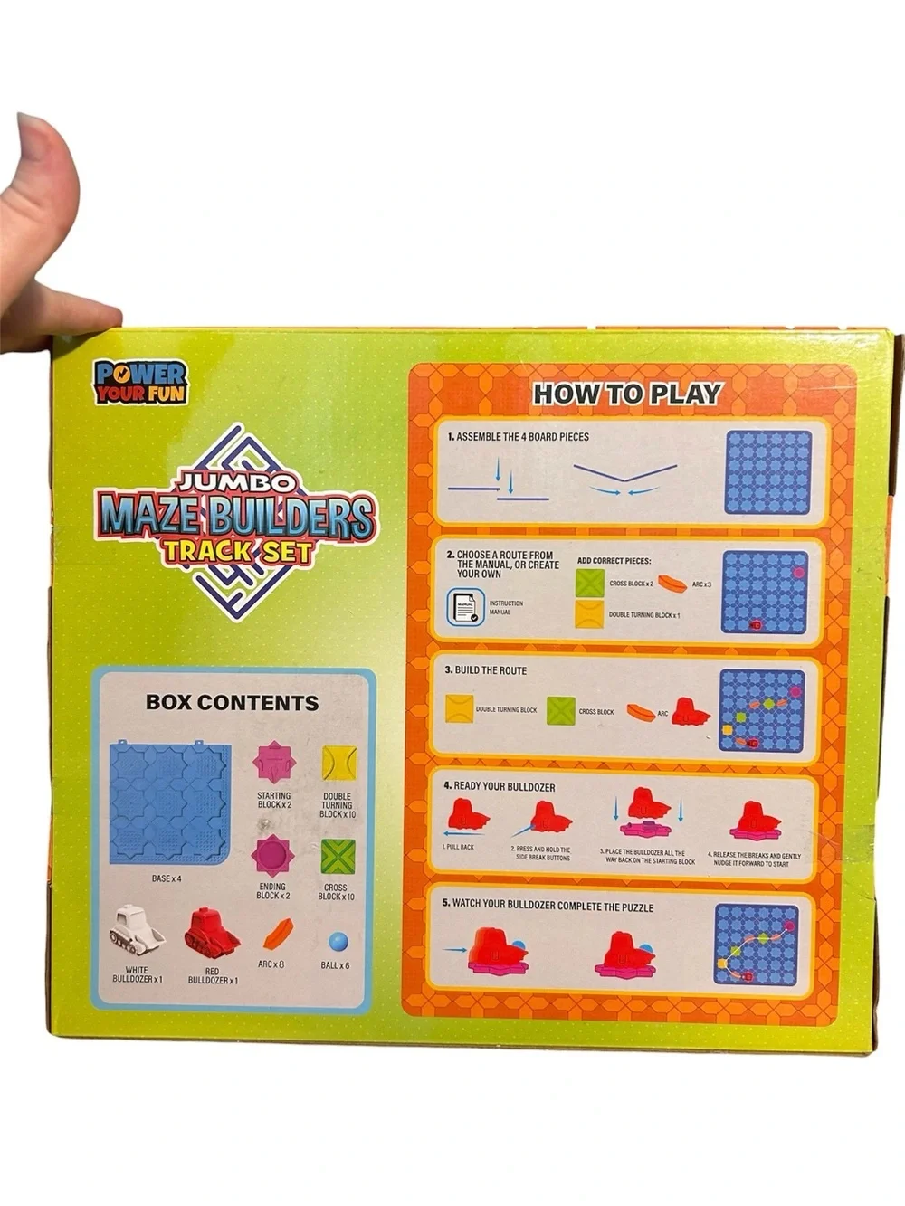 🧩 Power Your Fun Jumbo Maze Builders Track Set – STEM Toy for Kids 3+